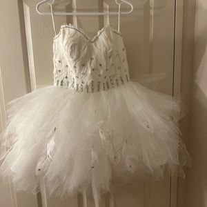 white swan dress TuTu dress with feather